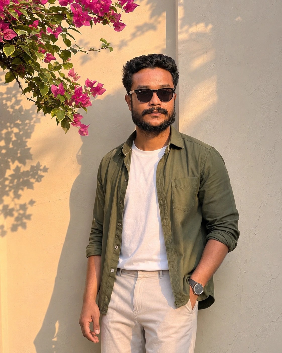 AI-generated prompt result for South Asian Man Golden Hour Outdoor Portrait Prompt