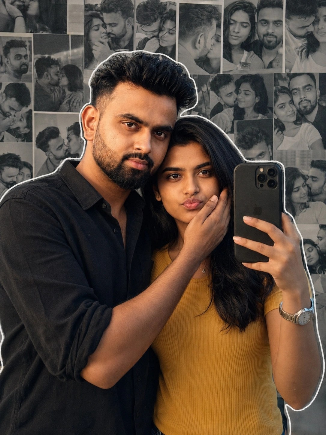 AI-generated prompt result for Couple Mirror Selfie Photo Prompt