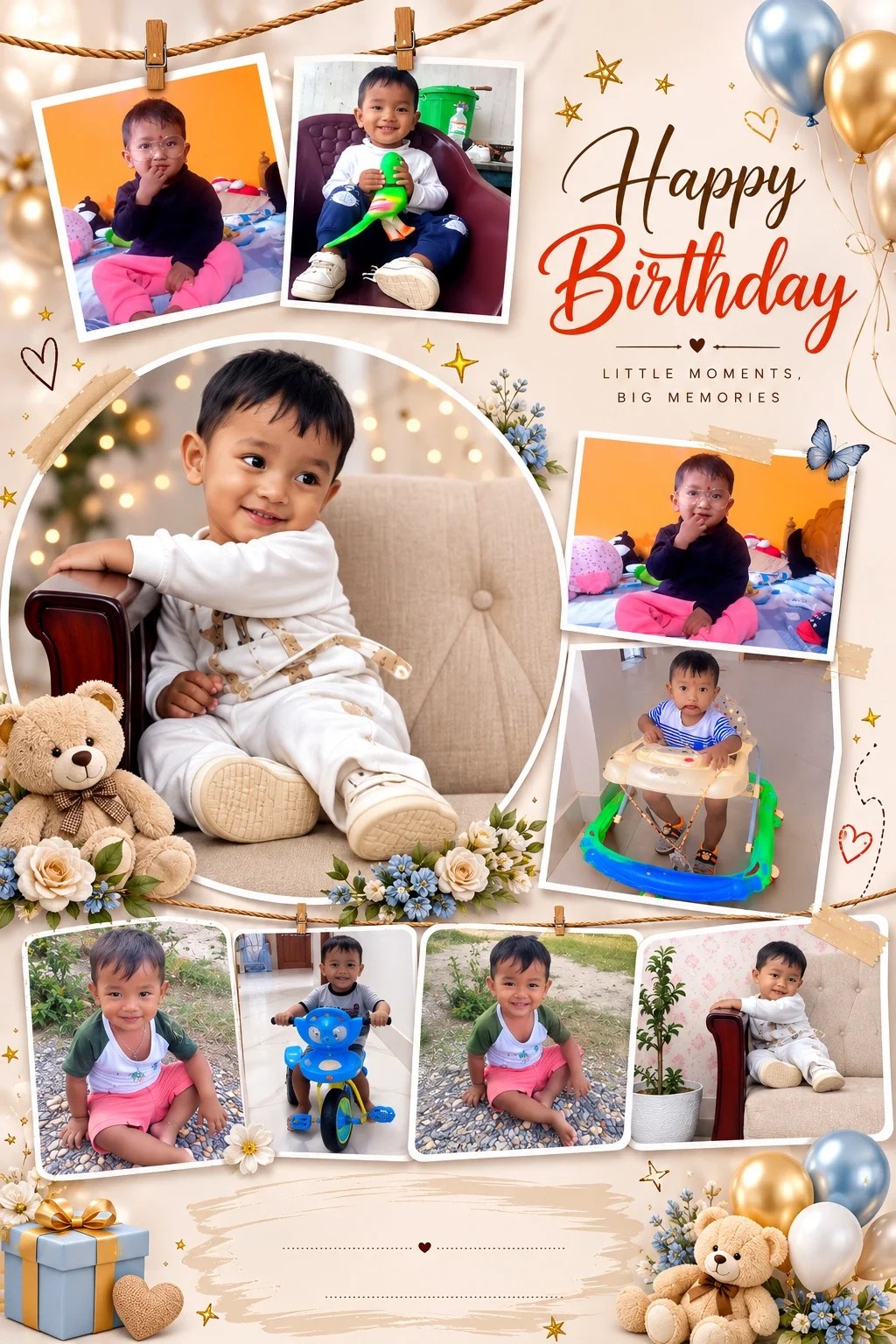 Birthday Photo Frame Prompt For Baby