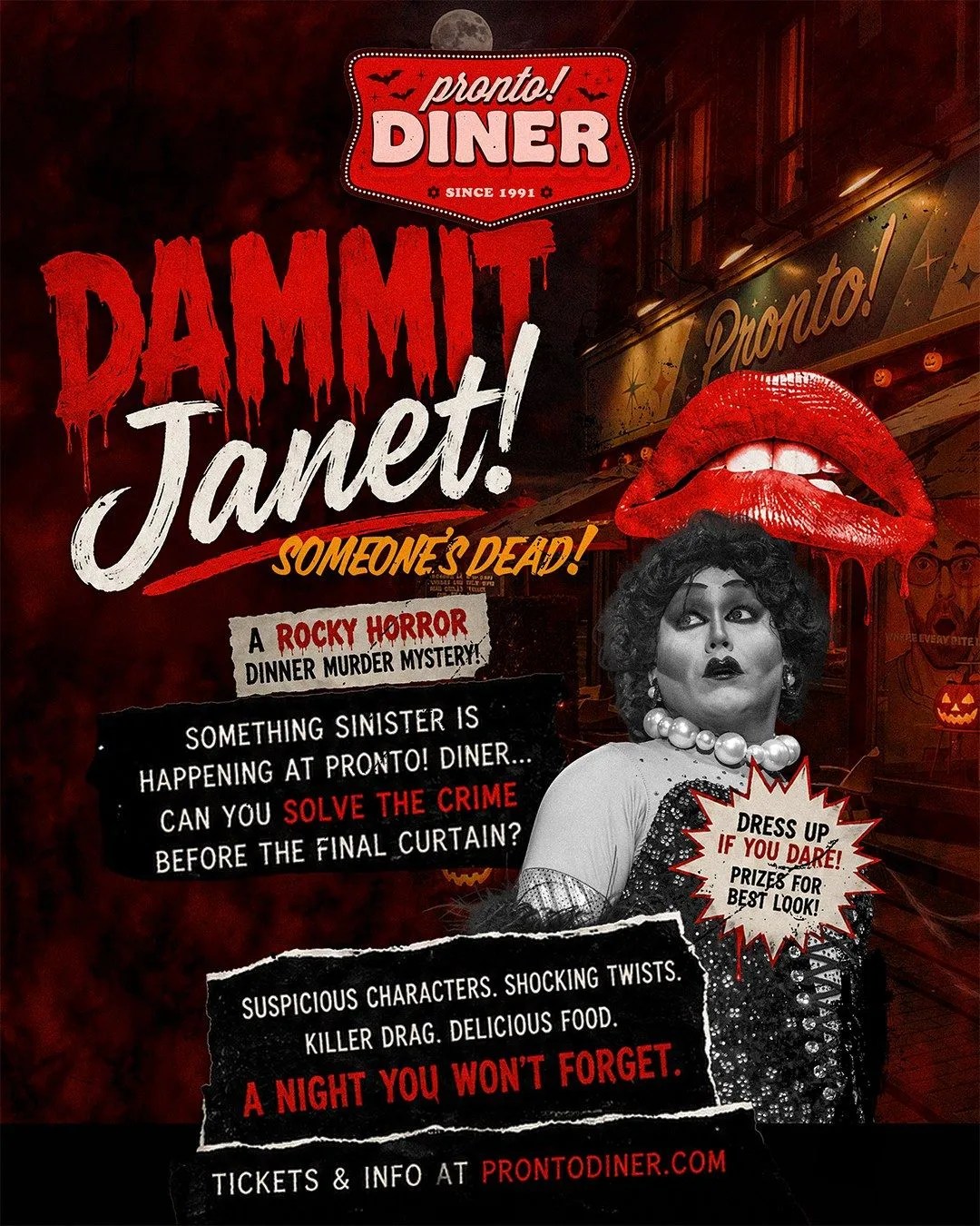 【新品・タグ付き・試着のみ】upper hights THE JANET 26 DAMMIT JANET… SOMEONE'S DEAD! A Rocky Horror Dinner Murder Mystery