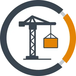 Construction installation progress on an industrial site