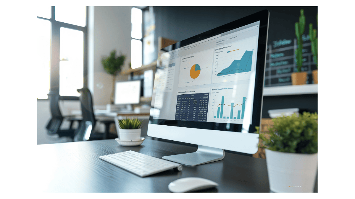 Real estate CRM dashboard displaying charts, reports and lead performance data