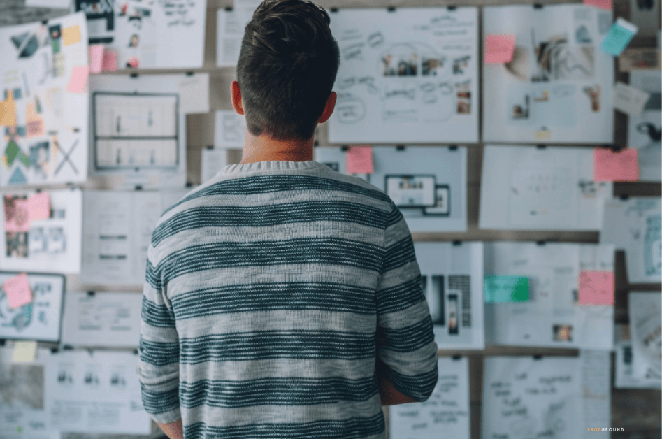 Real estate professional reviewing a complex CRM workflow and lead management plan