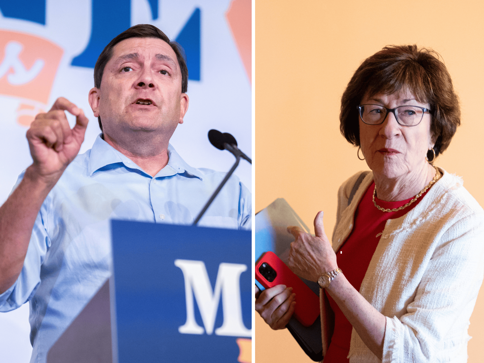 Troy Jackson, left, and Susan Collins