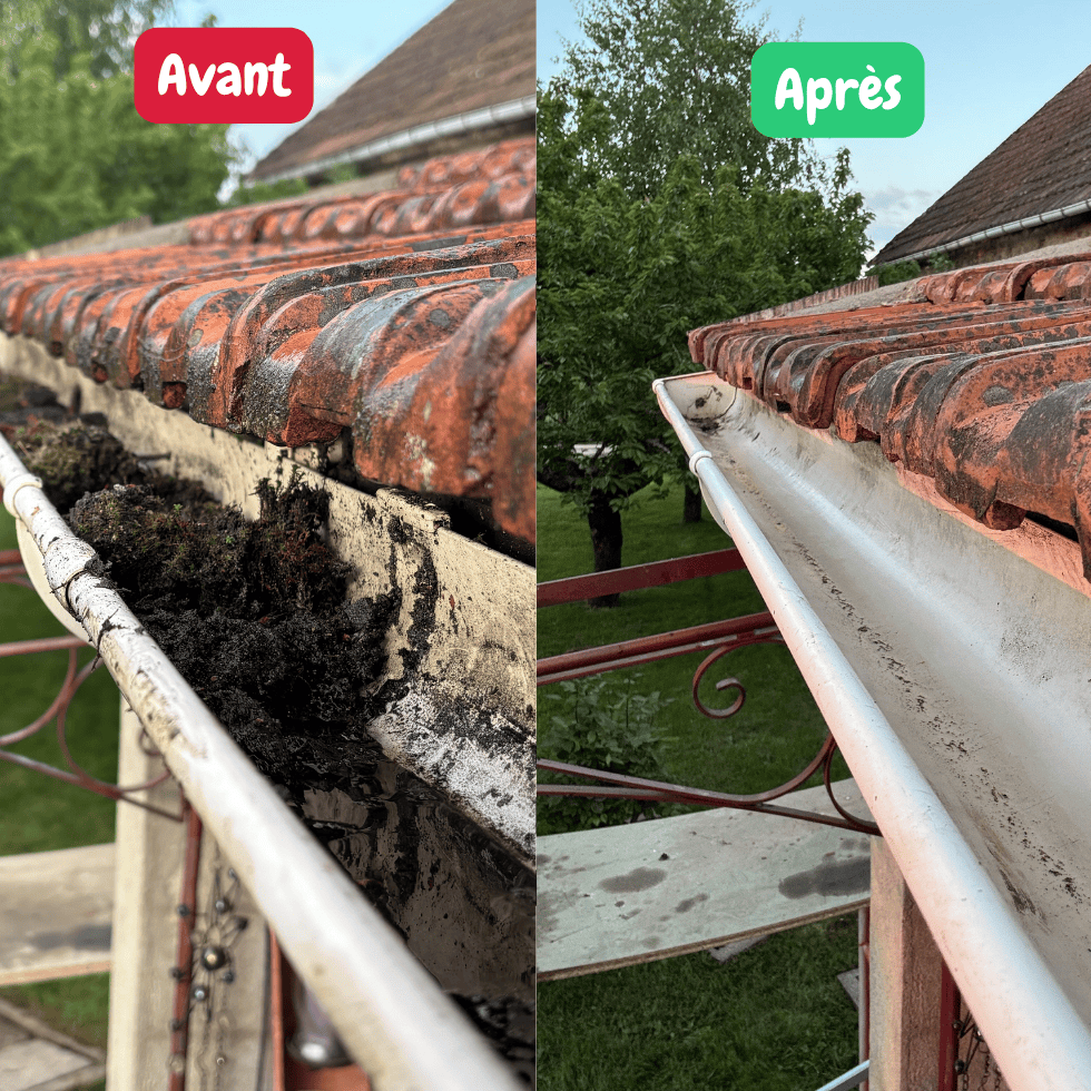 Avant et après : Gouttières