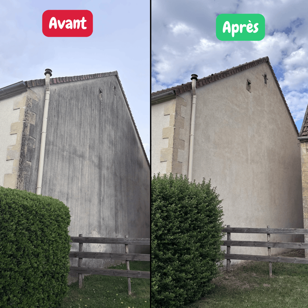 Avant et après : Façade — biocide boosté