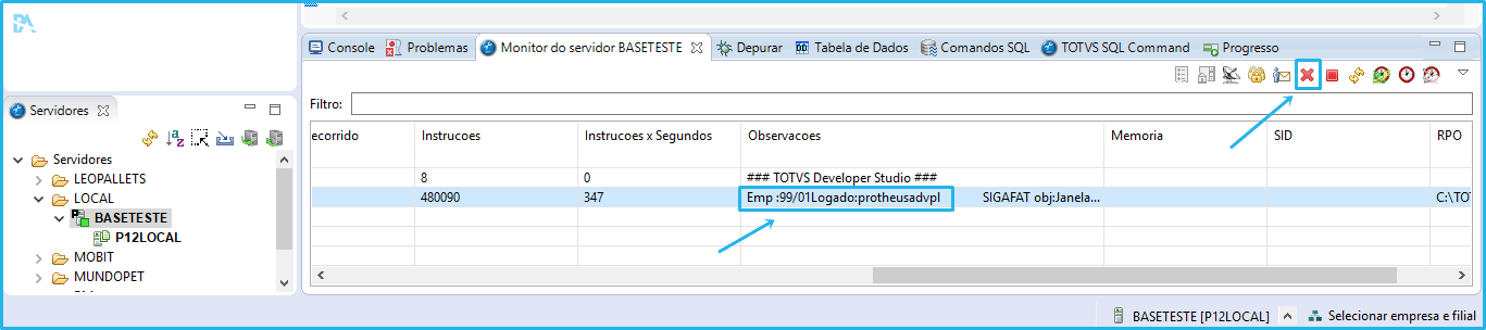 Monitor Totvs Developer Studio