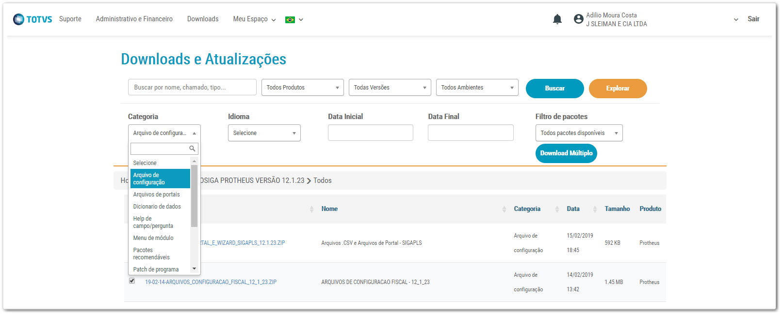 Arquivo de Configuração Fiscal