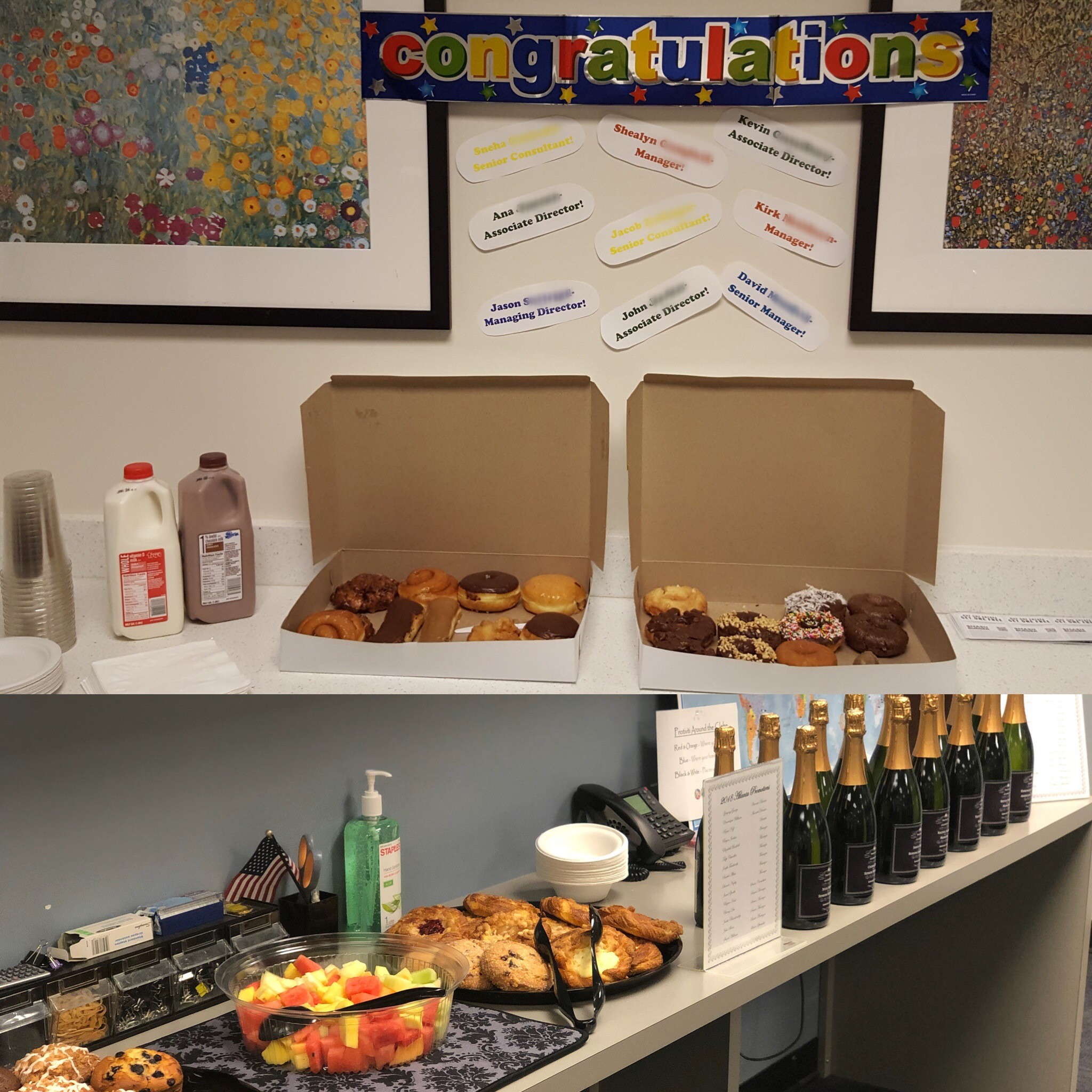 Phoenix celebrated with Donuts while Atlanta brought in a full breakfast spread!