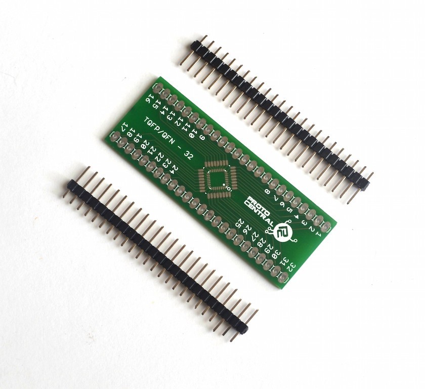 2-Pack LQFP/QFP/TQFP/QFN/MLF 32/48 Pin 0.5mm Pitch PCB Breakout Adapter – Double-Sided
