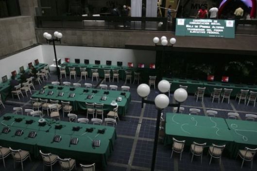 Centro de Prensa preparado para la Toma de Posesión de Peña Nieto