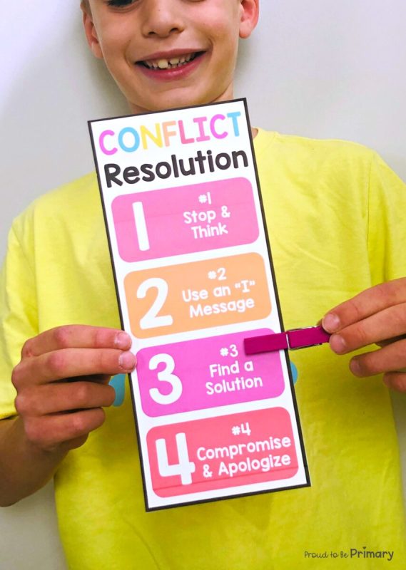 Conflict Resolution Clip Chart for Kids