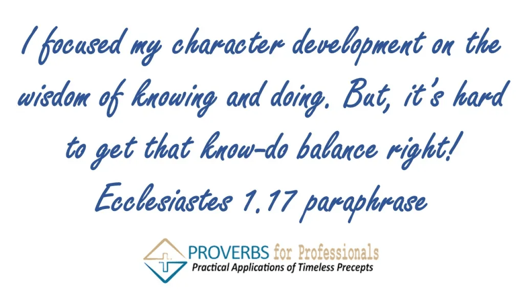 Ecclesiastes 1.17 paraphrase as used in the blog post: Defining Success Authentically