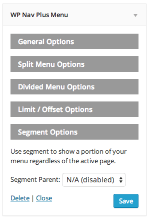 WP Nav Menu Segment