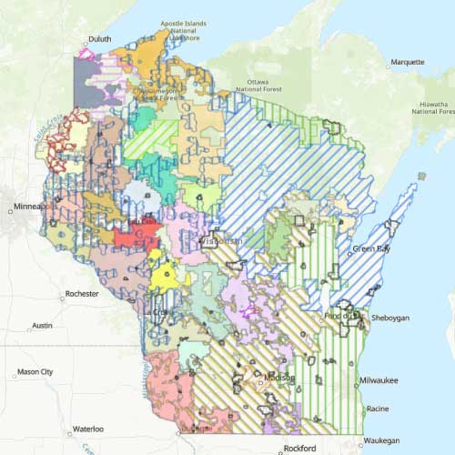 Wisconsin State Map Utility Map Electric Territories 