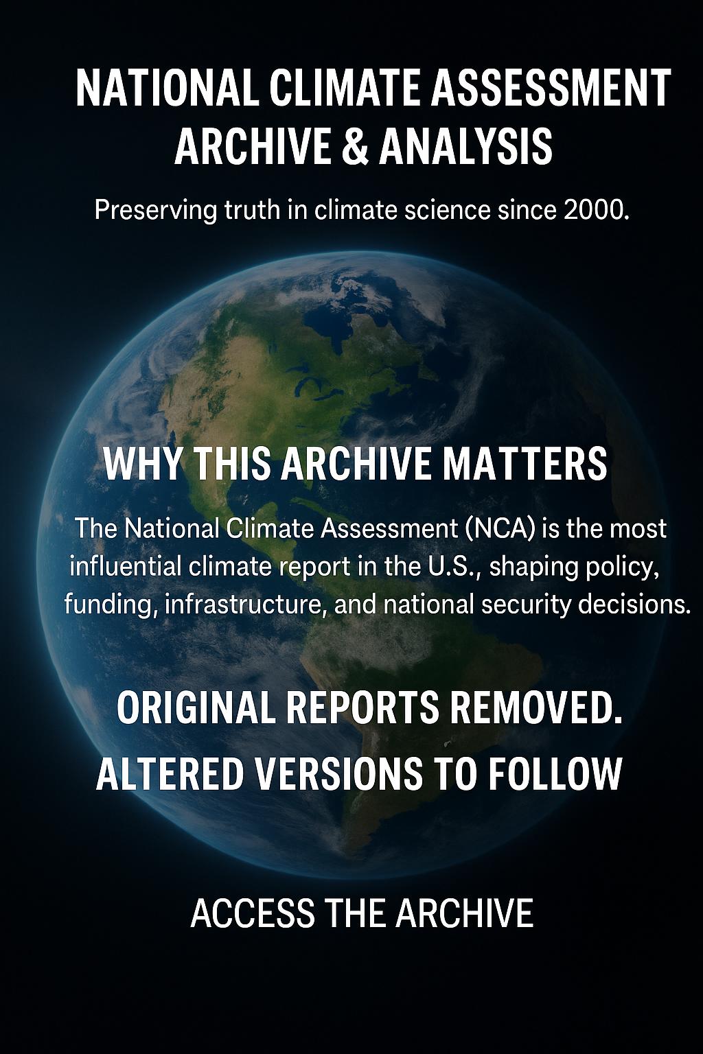 National Climate Assessment Archive & Analysis