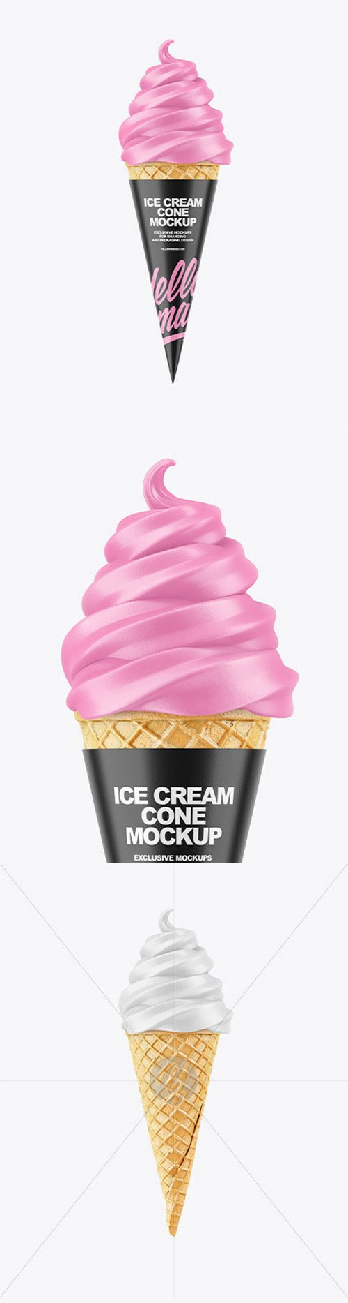 Ice cream cone mockup to present your branding design in a photorealistic look. Ice Cream Cone Mockup 61210 Mockups Free Psd Templates