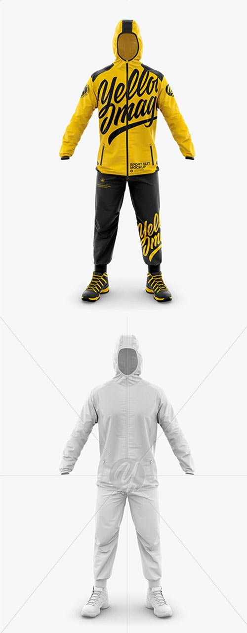 Sports tracksuit photoshop template mockup . Mens Sport Suit Mockup Front View Mockups Free Psd Templates