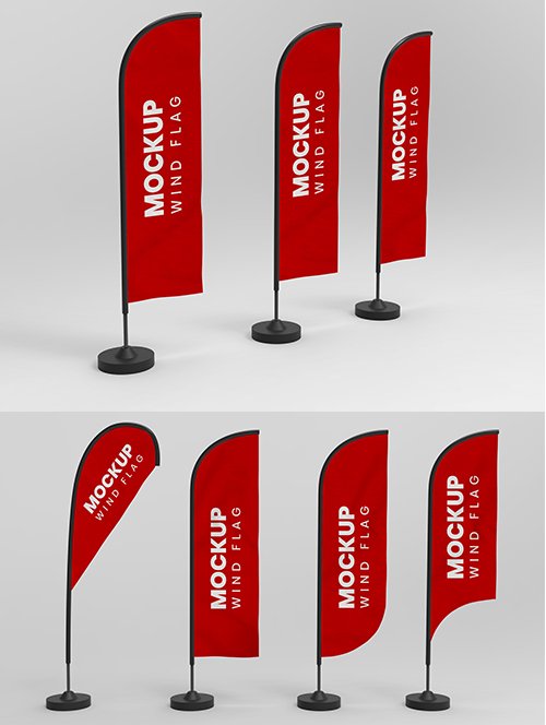 Photo 11,000+ vectors, stock photos & psd files. Wind Flag Mockup Set Mockups Free Psd Templates
