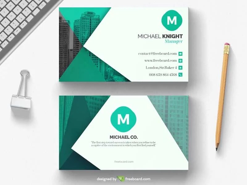 Free Green Office Business Card Template Download Psddaddy Com