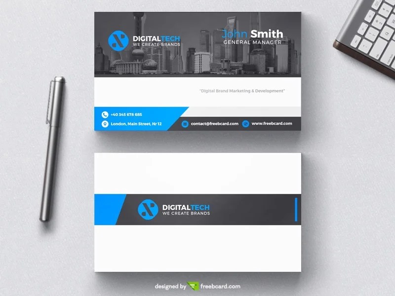 Free Digital Tech Business Card Template Download Psddaddy Com