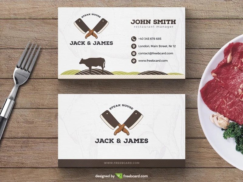 Free Steak Restaurant Business Card Template Download Psddaddy Com