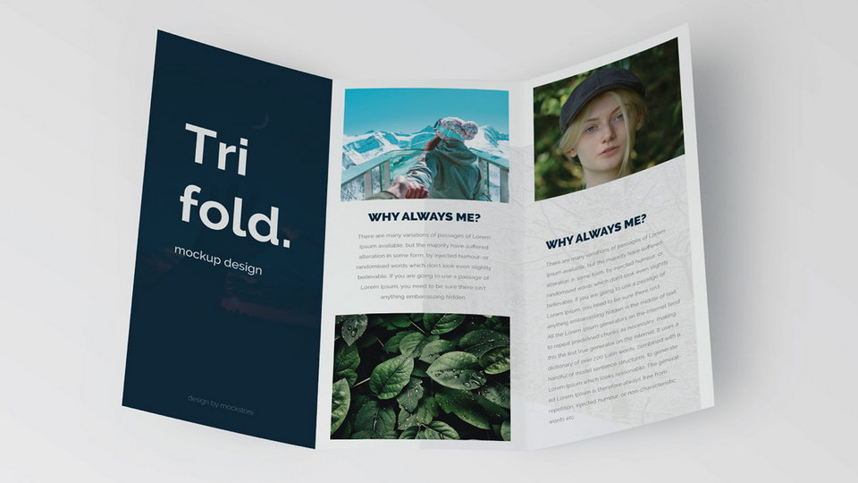 Easily change the graphics with the smart layer. Free Trifold Brochure Mockup Psd Psfiles