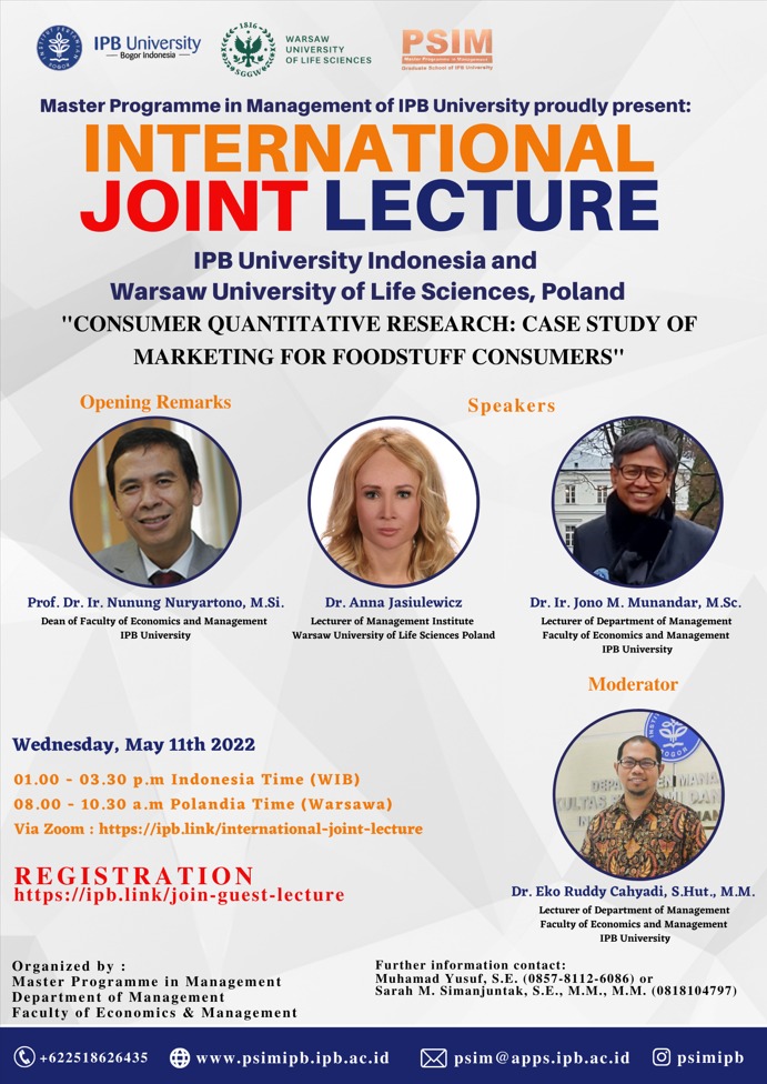 International Joint Lecture“Consumer Quantitative Research: Case Study of Marketing for Foodstuff Consumers”