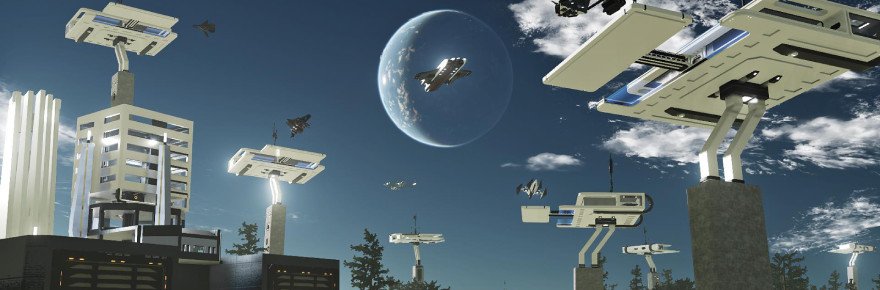 Dual Universe focuses on player-created content, including a racing circuit