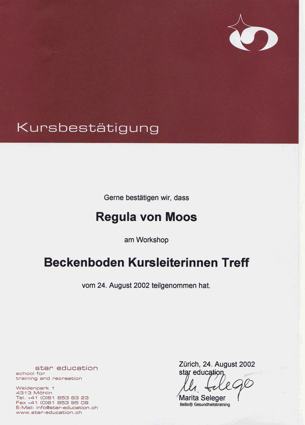 Kursleiterin Beckenboden