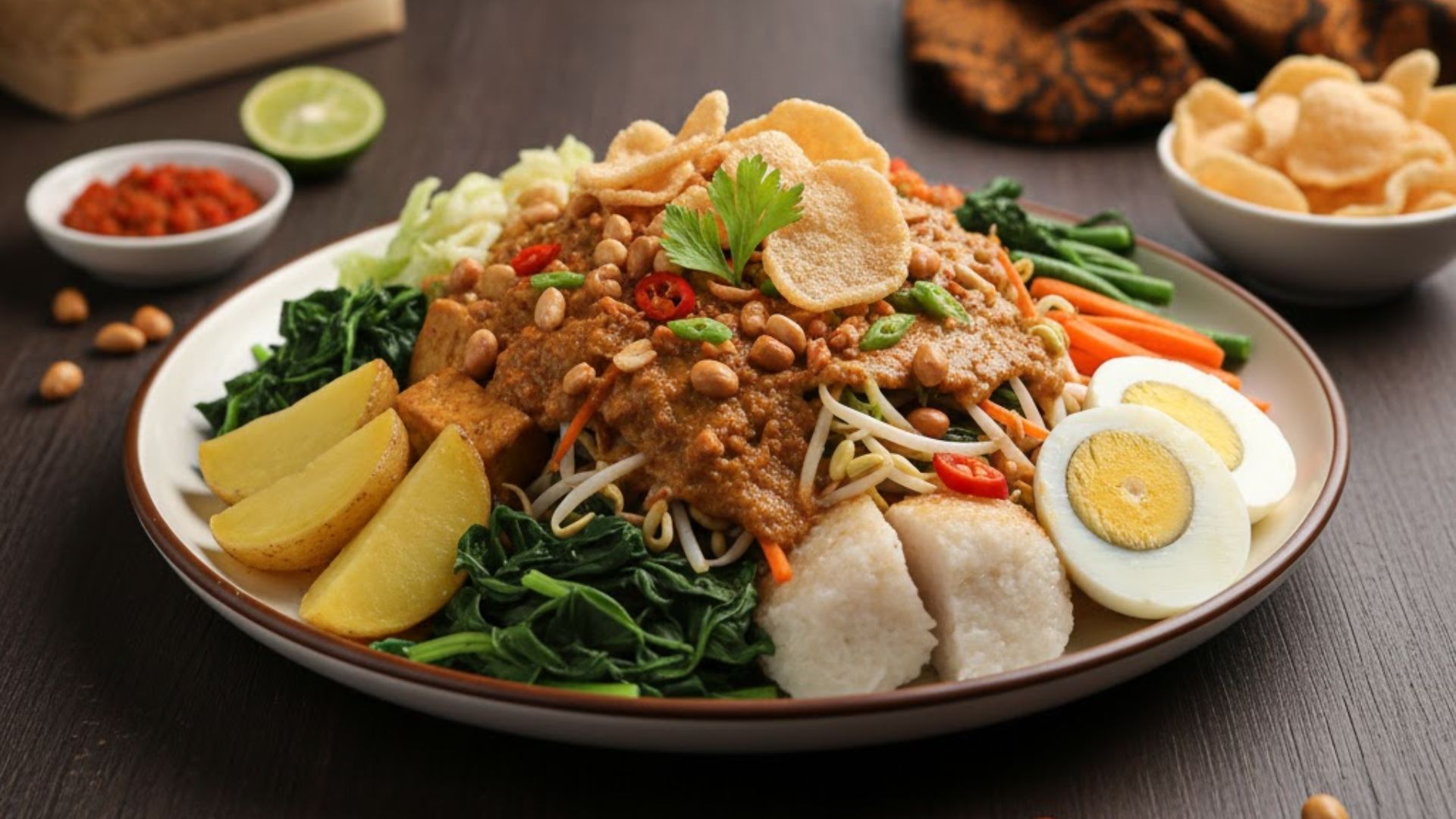 makanan indonesia yang mendunia - Lontong gado gado