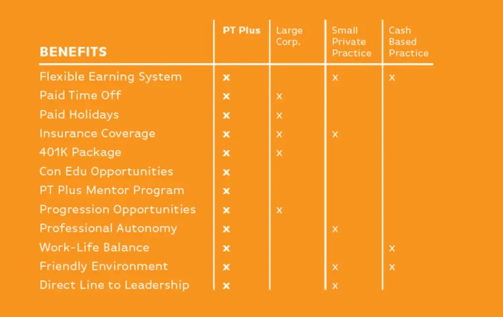 PT Plus Employee Chart