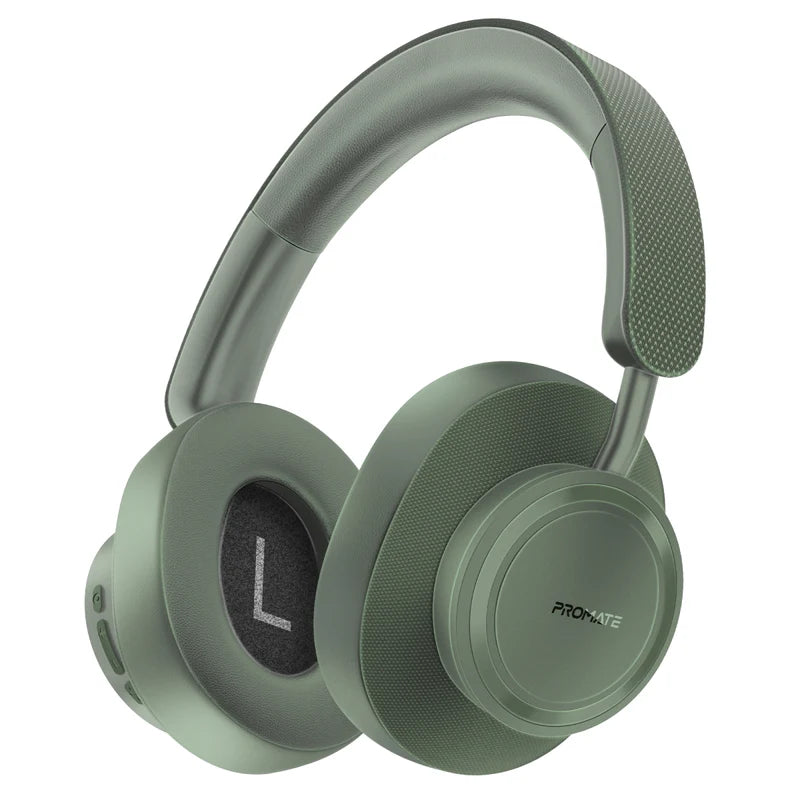 Promate Takt High Fidelity Over-Ear Stereo Wireless Headphones - Midnight Green