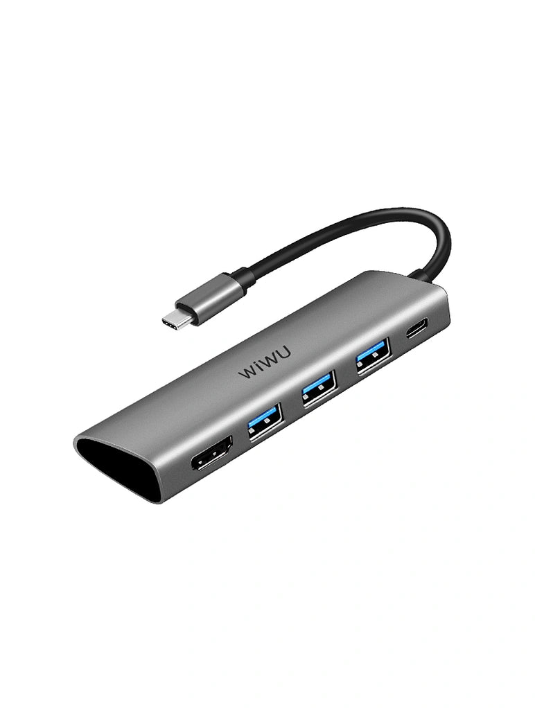 WIWU ALPHA 5 IN 1 USB-C HUB A531H - GRAY