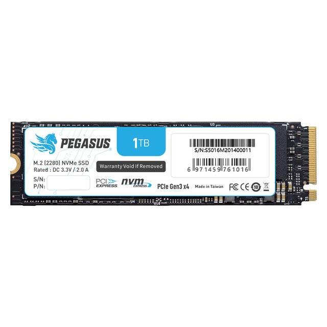 Pegasus 1TB PCIe Gen3 x4 NVMe M.2 (2280)