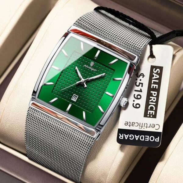 Poedagar 885 Watch (Silver - Green)