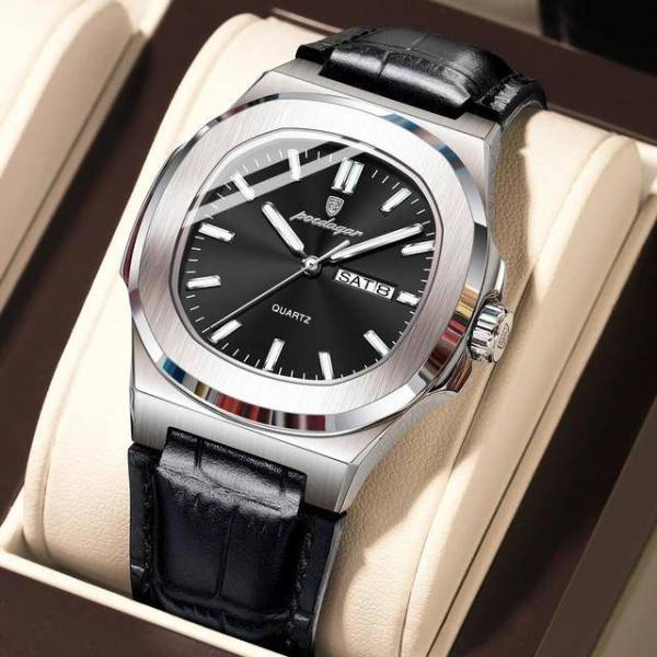 Poedagar 853L Watch (Silver - Black)