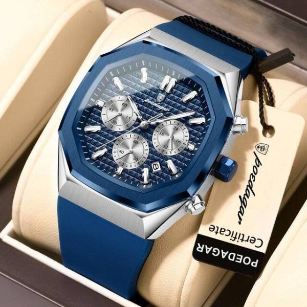 Poedagar 893 Watch (Silver - Blue)