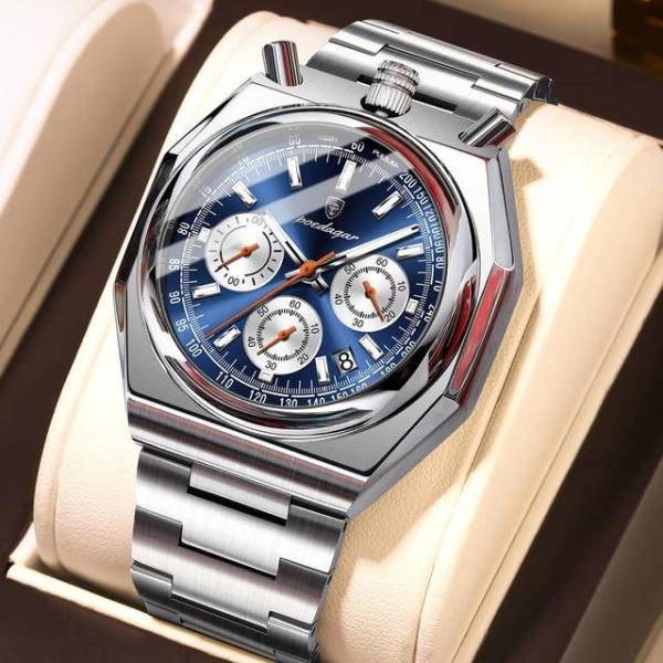 Poedagar 897 Watch (Silver - Blue)