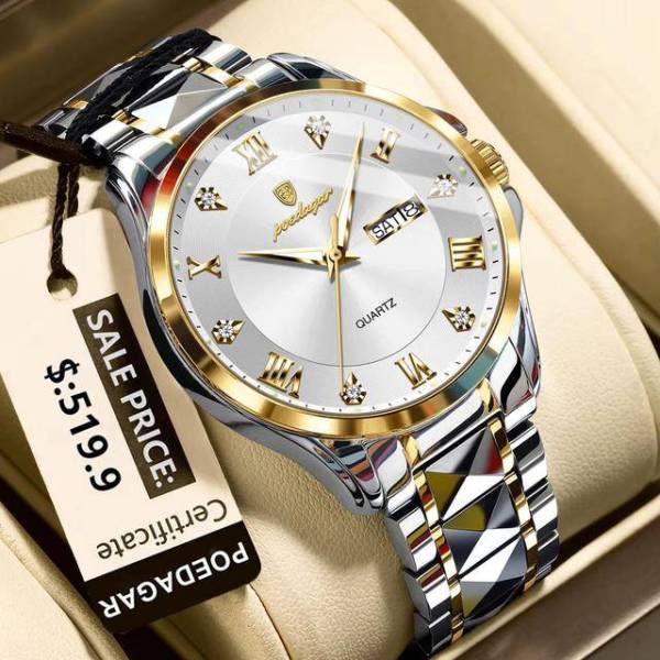 Poedagar 883 Watch (Gold - White)