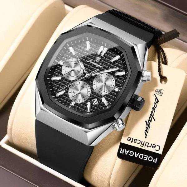 Poedagar 893 Watch (Silver - Black)