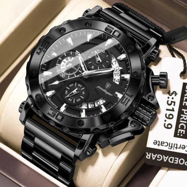Poedagar 892 Watch (Black - Black)