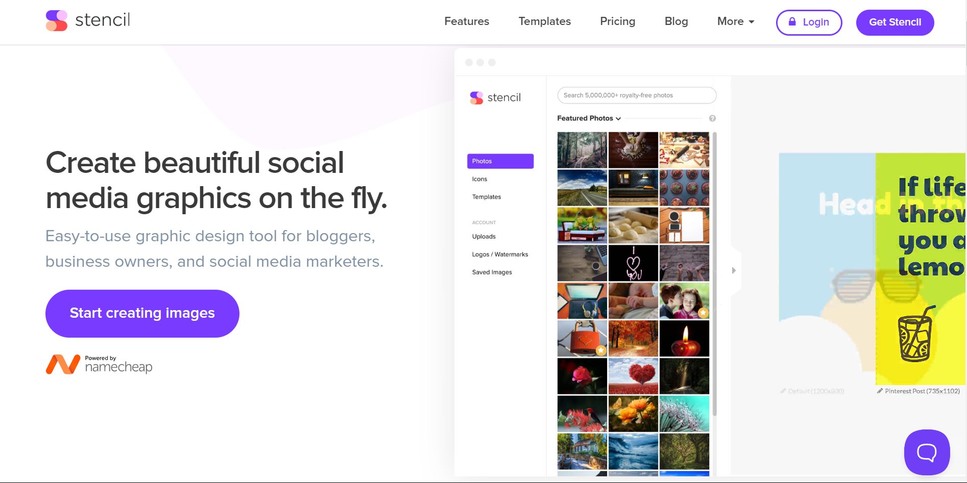 stencil landing page