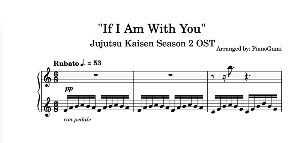 Jujutsu Kaisen Season 2 OST If I Am With You Piano