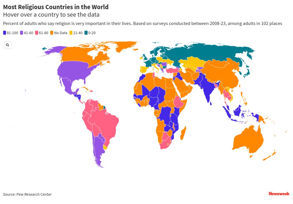 World Religions Map 2024 Thumbnail