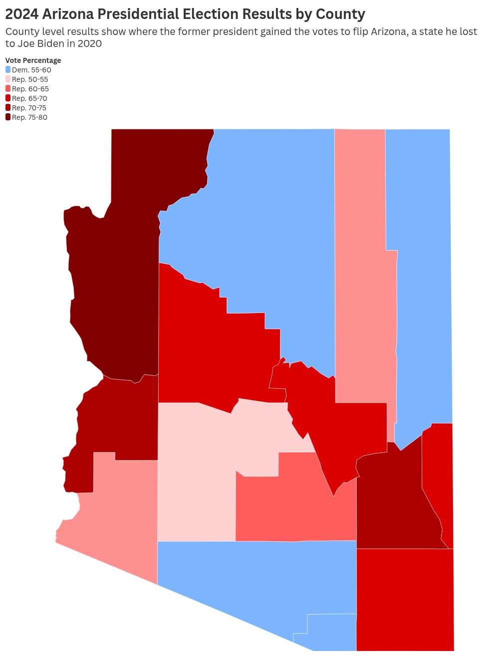 Arizona Maps Show How State Flipped To Donald Trump Newsweek Thumbnail