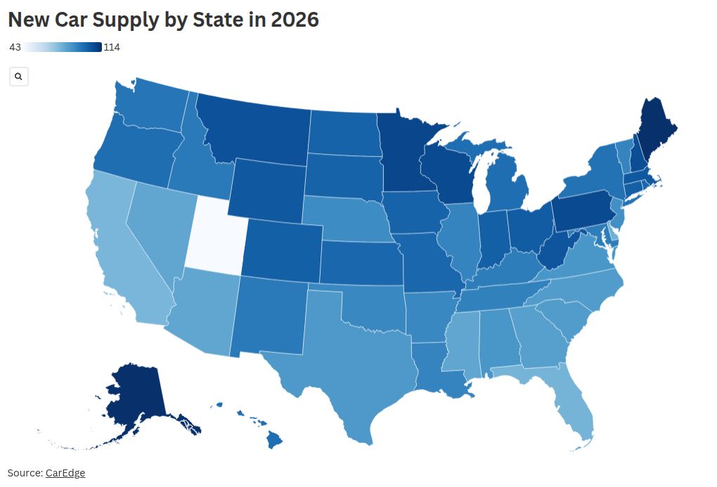 The Best And Worst States To Buy A Car In 2026 Caredge Thumbnail.