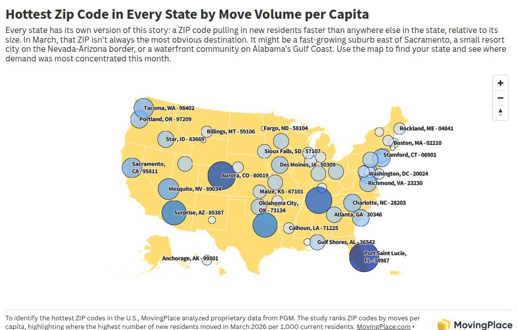 The Hottest ZIP Codes In America April 2026 Report Moving Advice Thumbnail