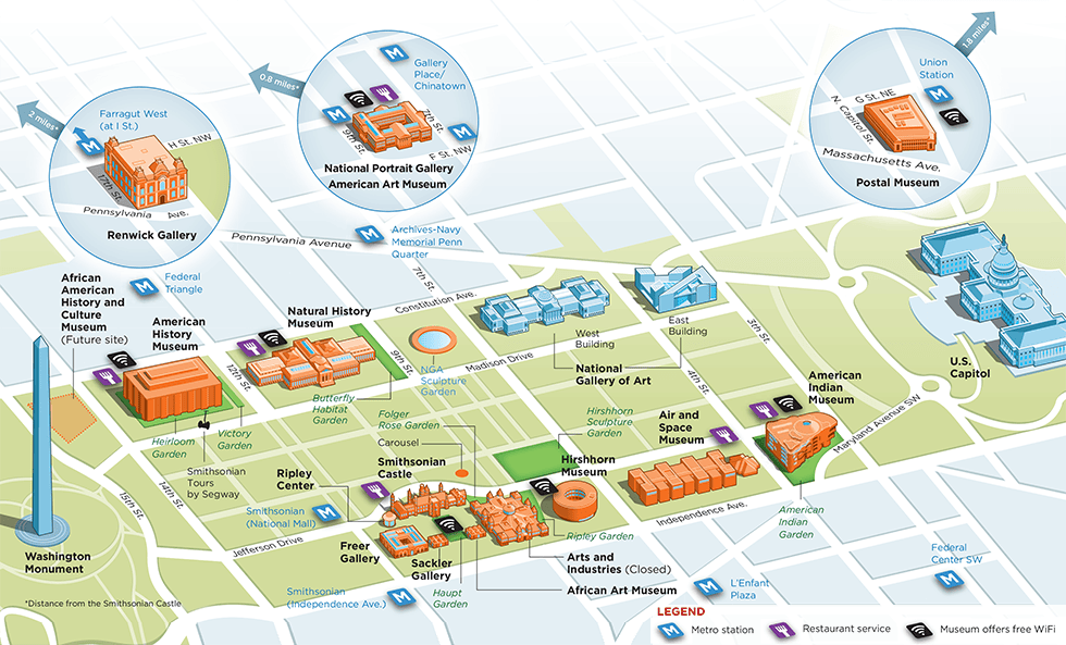 Printable Map Of The Smithsonian Museums Tours Map 