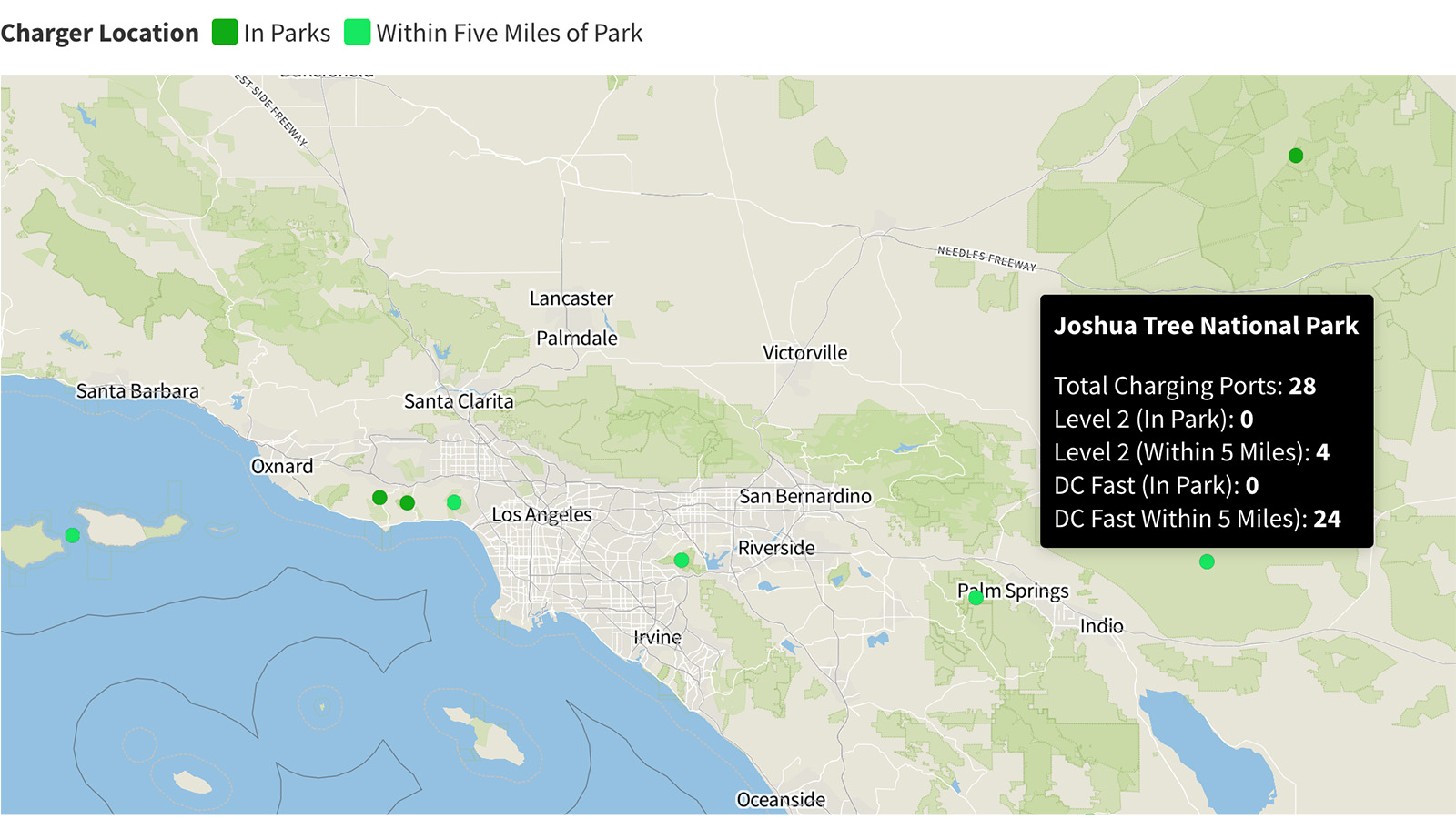 Green Drives Golden Views California S National Parks By EV Joshua Tree Map 